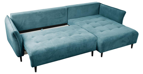 ECKSOFA Blau Chenille  - Blau/Schwarz, MODERN, Textil/Metall (285/200cm) - Carryhome