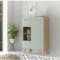 HIGHBOARD  in 90/134/40 cm  - Eichefarben/Grün, Design, Holzwerkstoff (90/134/40cm) - MID.YOU