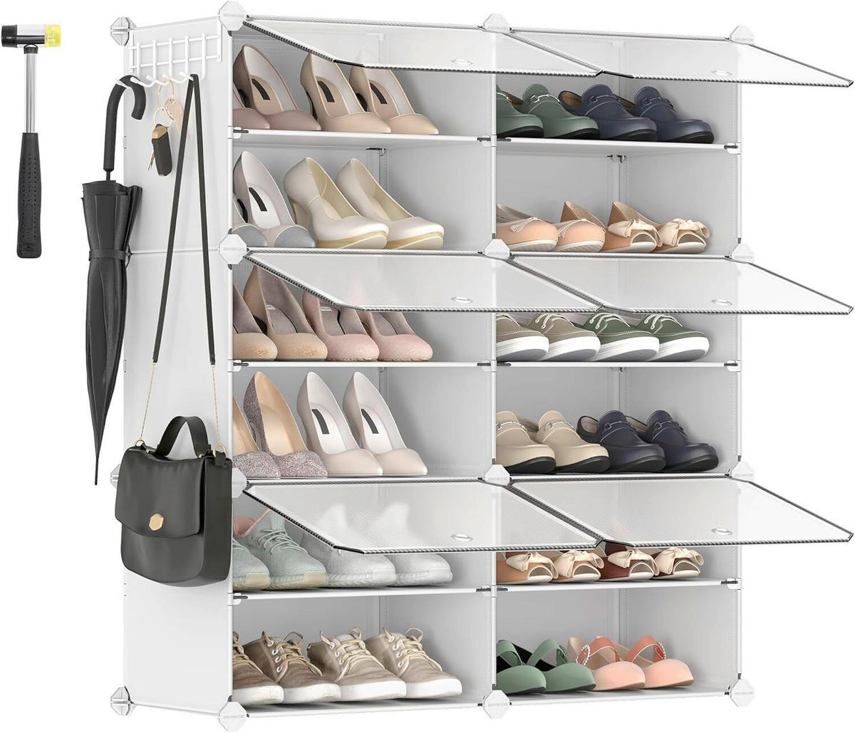 SCHUHREGAL 83/63/32 cm  - Weiß, Basics, Kunststoff/Metall (83/63/32cm)