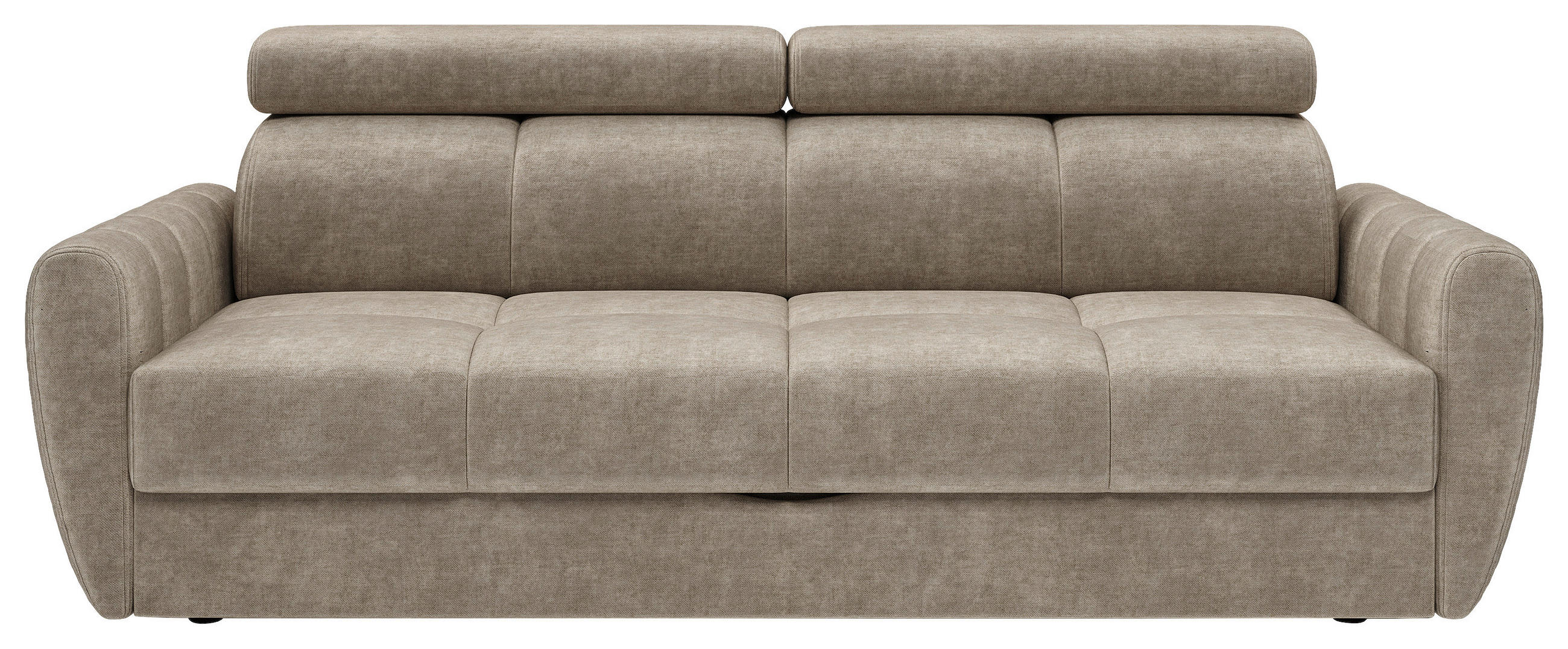 SCHLAFSOFA Flachgewebe Taupe  - Taupe/Schwarz, KONVENTIONELL, Textil/Metall (227/86-100/99cm) - Milino