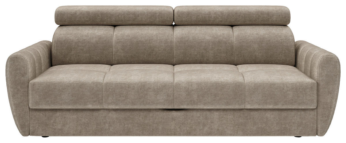 SCHLAFSOFA Flachgewebe Taupe  - Taupe/Schwarz, KONVENTIONELL, Textil/Metall (227/86-100/99cm) - Milino