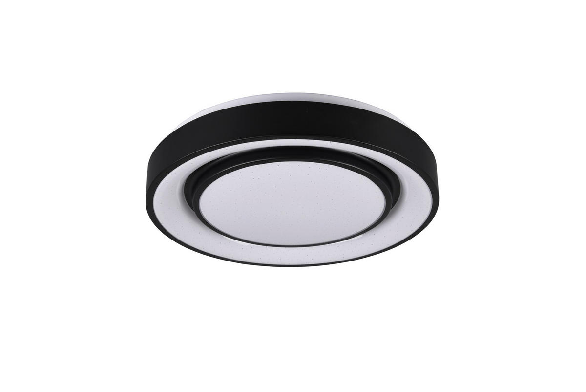 LED-DECKENLEUCHTE MONA  Smart 38/7,5 cm   - Schwarz, Basics, Metall (38/7,5cm)