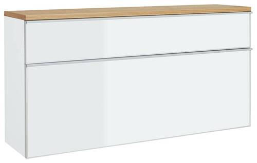 HÄNGESCHUHSCHRANK 120/61/31 cm  - Eichefarben/Silberfarben, Design, Glas/Holz (120/61/31cm) - Novel