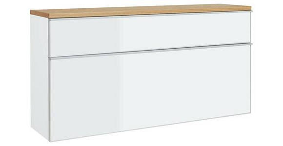 HÄNGESCHUHSCHRANK 120/61/31 cm - Eichefarben/Silberfarben, Design, Glas/Holz (120/61/31cm) - Novel