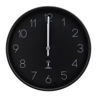 RÁDIOM RIADENÉ HODINY čierna 37,8 cm - čierna, Basics, plast/sklo (37,8cm) - Ambia Home