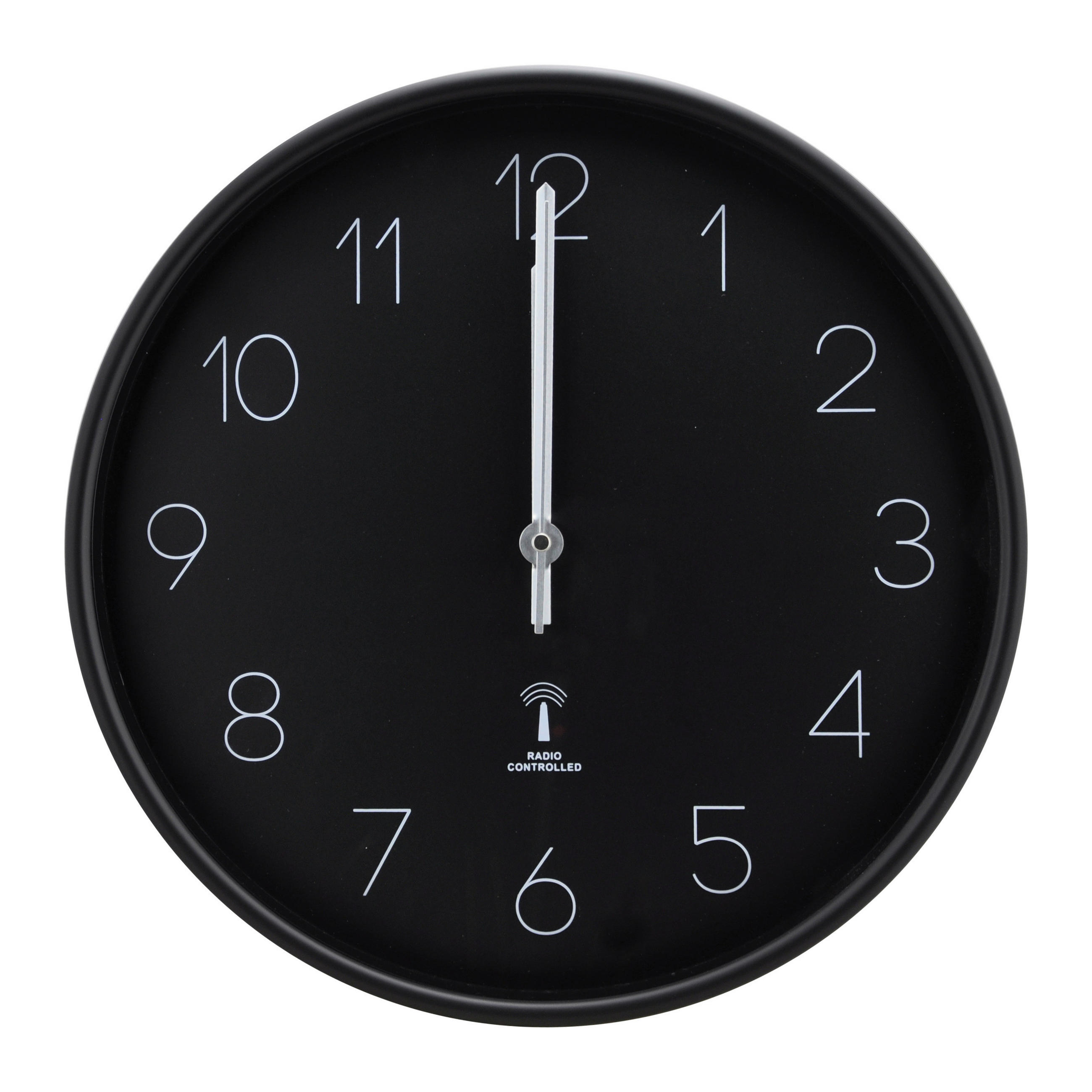 Ambia Home RÁDIEM ŘÍZENÉ HODINY černá 37,8 cm