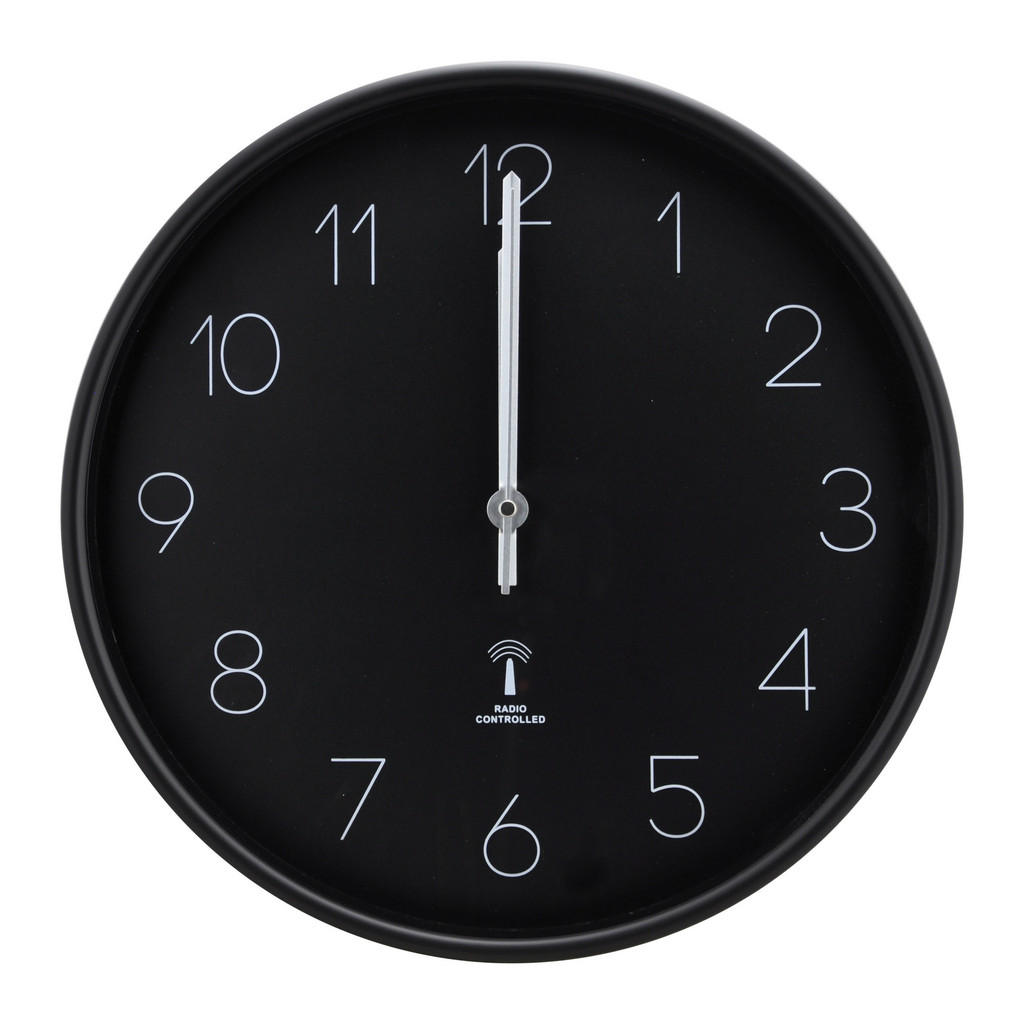 Ambia Home RÁDIOM RIADENÉ HODINY čierna 37,8 cm