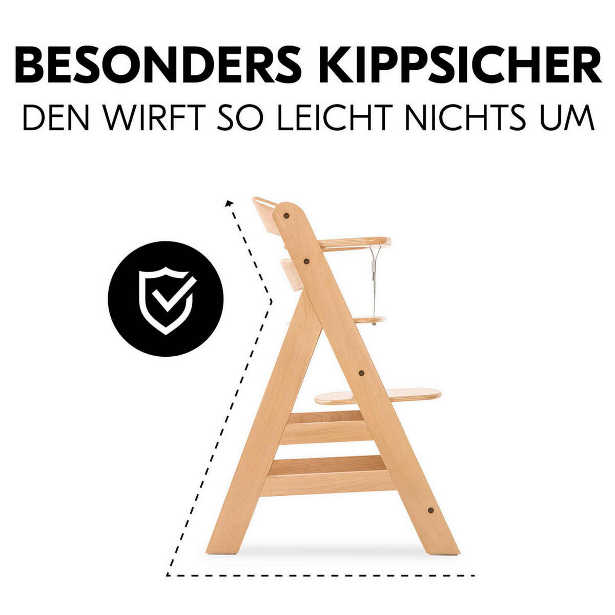 HOCHSTUHL-SET Apha Newborn Set Naturfarben, Hellgrau Nature Grey  - Hellgrau/Naturfarben, Basics, Holz/Textil (65/93,5/49cm) - Hauck