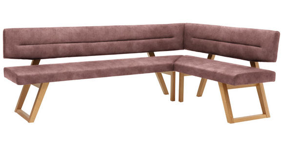 ECKBANK 195/155 cm  in Altrosa  - Eichefarben/Altrosa, KONVENTIONELL, Holz/Textil (195/155cm) - Dieter Knoll