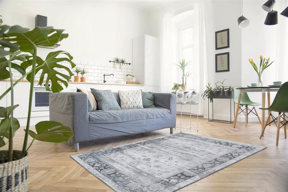 FLACHWEBETEPPICH 120/180 cm Galaxy 1225 Grau / Blau Blau, Grau  - Blau/Grau, Basics, Textil (120/180cm) - Novel