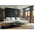 ECKSOFA in Chenille Ecru  305/224 cm  - Ecru/Schwarz, Design, Textil/Metall (305/224cm) - Dieter Knoll