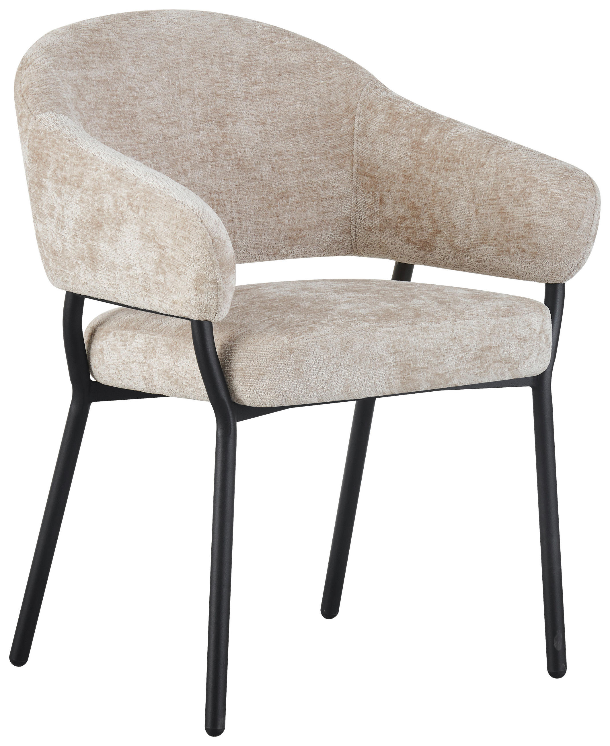 ARMLEHNSTUHL  in Eisen Mikrofaser  - Beige/Schwarz, KONVENTIONELL, Holz/Textil (60/80/62cm) - MID.YOU