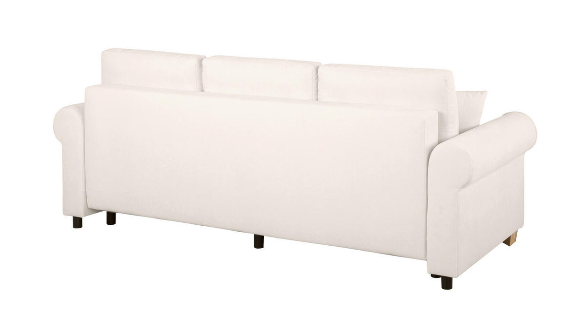SCHLAFSOFA in Chenille Creme  - Buchefarben/Creme, Design, Holz/Textil (240/94/98cm) - MID.YOU