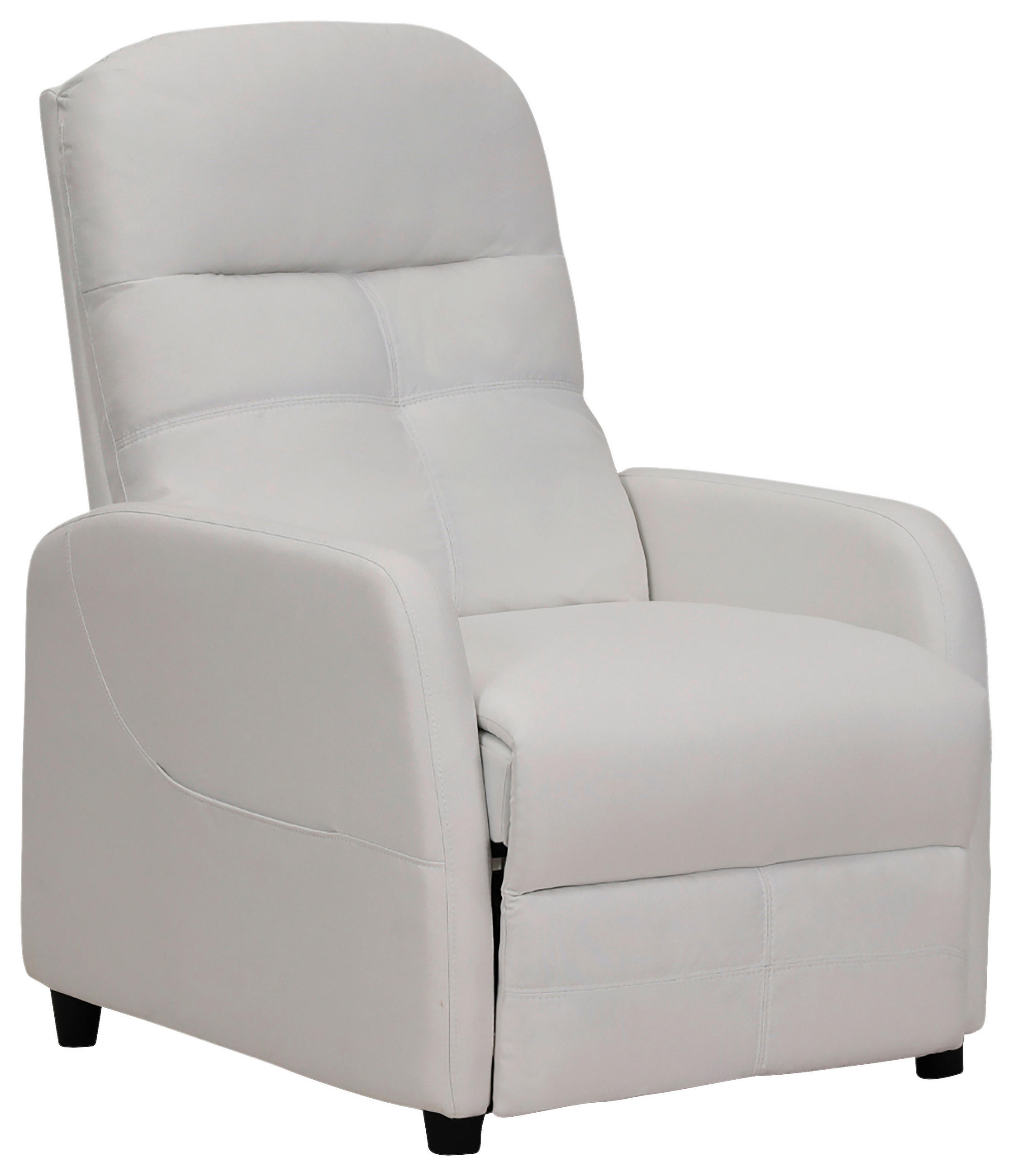 FERNSEHSESSEL in Flachgewebe Weiss  - Weiss/Schwarz, Konventionell, Textil/Metall (74/104/91cm) - MID.YOU