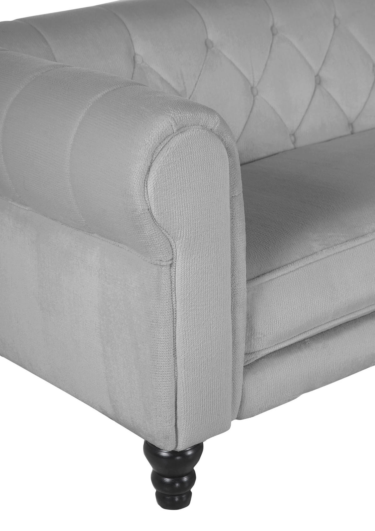 HÖRNSOFFA i plysch grå  - grå/mörkbrun, Design, trä/textil (260/160cm) - MID.YOU