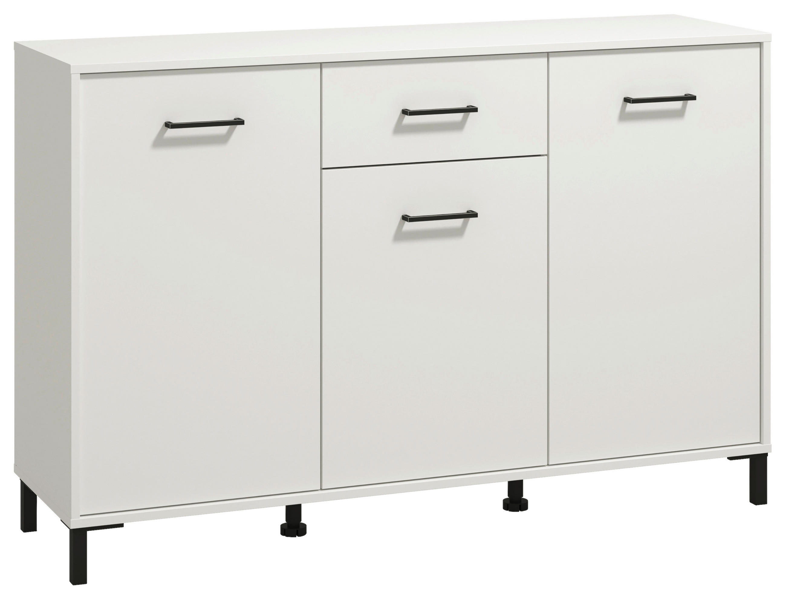 KOMODA, bela  - črna/bela, Konvencionalno, umetna masa/leseni material (138/90/40cm) - Carryhome