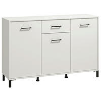 KOMODA, bela  - črna/bela, Konvencionalno, umetna masa/leseni material (138/90/40cm) - Carryhome