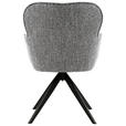 ARMLEHNSTUHL  in Eisen Webstoff  - Schwarz/Grau, Design, Textil/Metall (62/88/65cm) - Novel