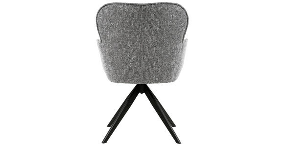 ARMLEHNSTUHL in Eisen Webstoff - Schwarz/Grau, Design, Textil/Metall (62/88/65cm) - Novel