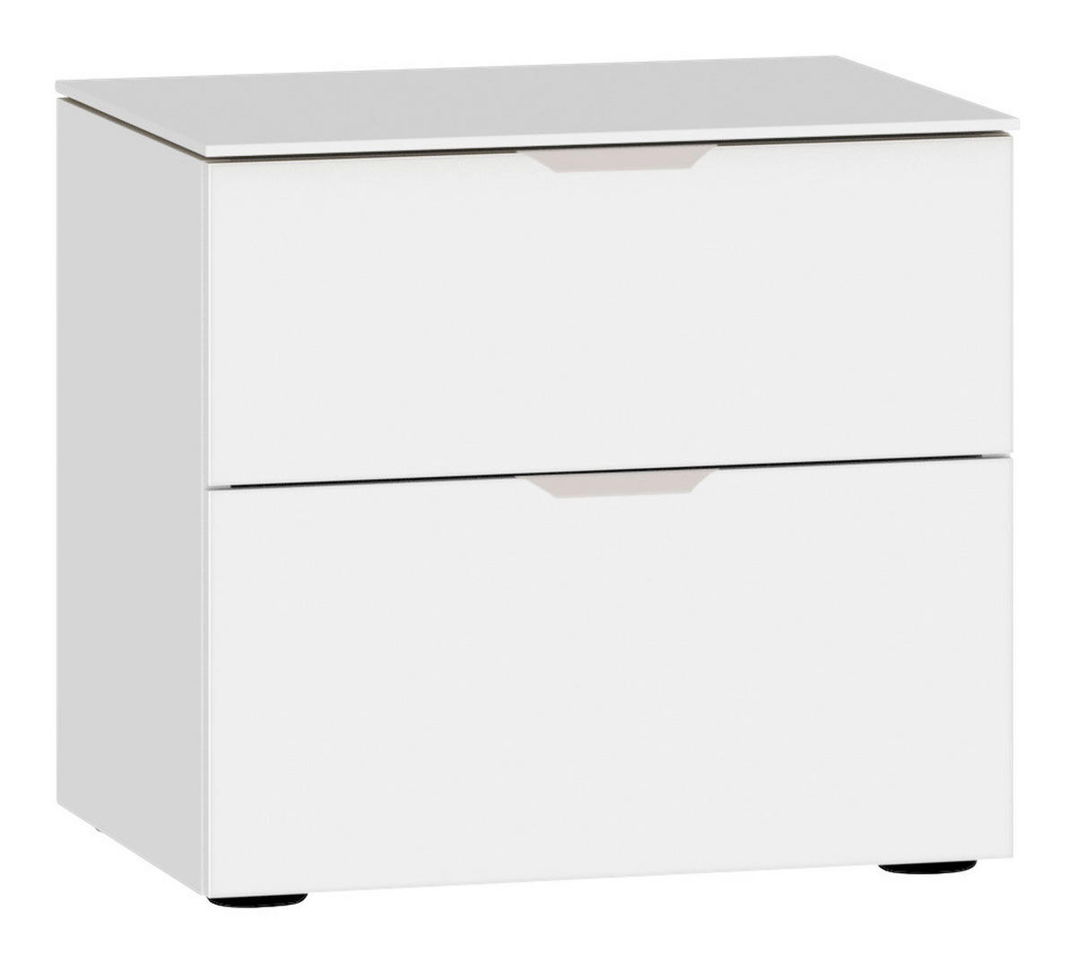 NACHTTISCH 45/42/43 cm  Weiss  - Weiss/Edelstahlfarben, Design, Glas/Holzwerkstoff (45/42/43cm) - Jutzler