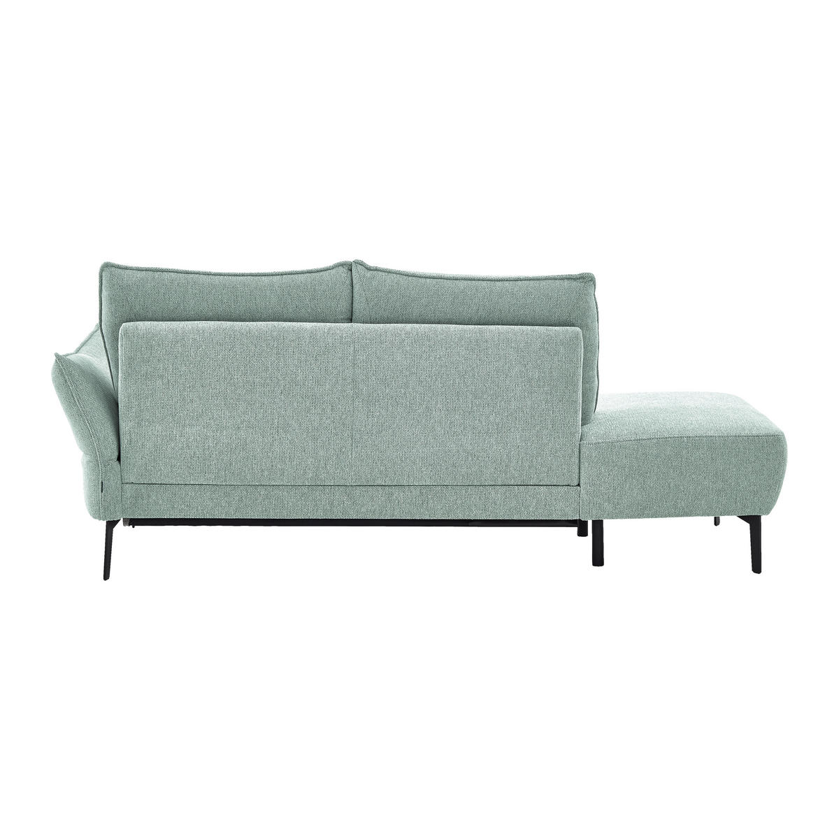 RÉCAMIERE Chenille Hellblau  - Schwarz/Hellblau, Konventionell, Textil/Metall (206/90/92cm) - Elegando