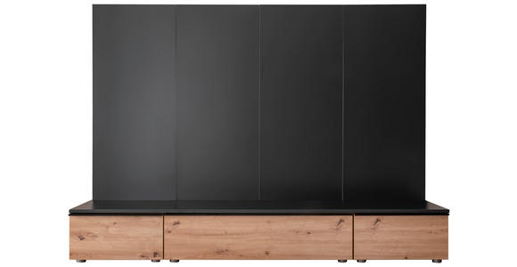 WOHNWAND  in Anthrazit, Eiche Artisan  200/148/45 cm  - Anthrazit/Schwarz, Design, Holzwerkstoff/Kunststoff (200/148/45cm) - Moderano