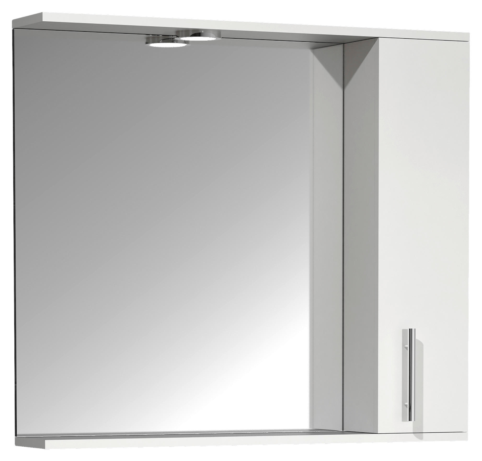 SPIEGELSCHRANK 75/71/14 cm  - Weiss/Silberfarben, Modern, Glas/Holzwerkstoff (75/71/14cm) - MID.YOU