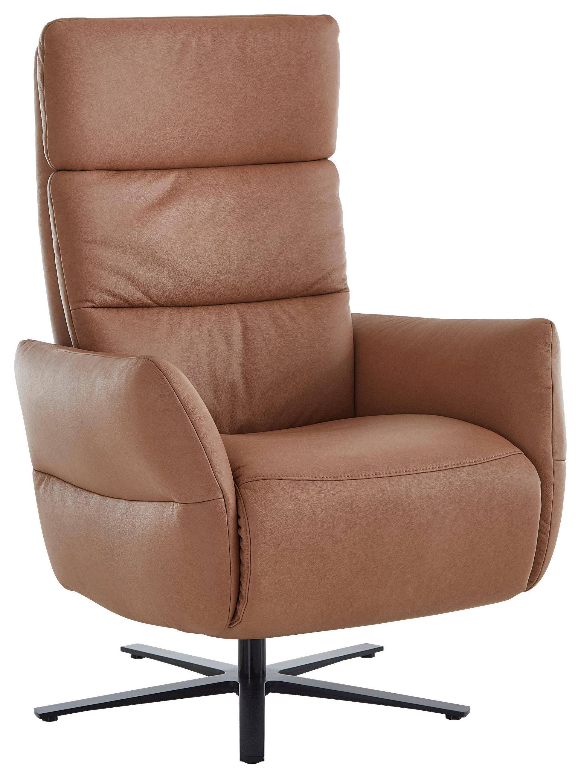 RELAXSESSEL Echtleder    - Schwarz/Haselnussfarben, Design, Leder/Metall (82/119/85cm) - Dieter Knoll