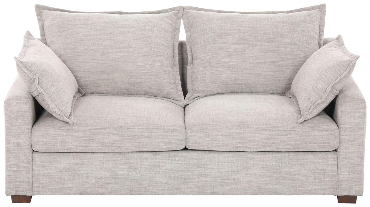 DVOJMIESTNA POHOVKA, textil, sivobéžová - hnedá/sivobéžová, Modern, drevo/textil (180/93/97cm) - MID.YOU