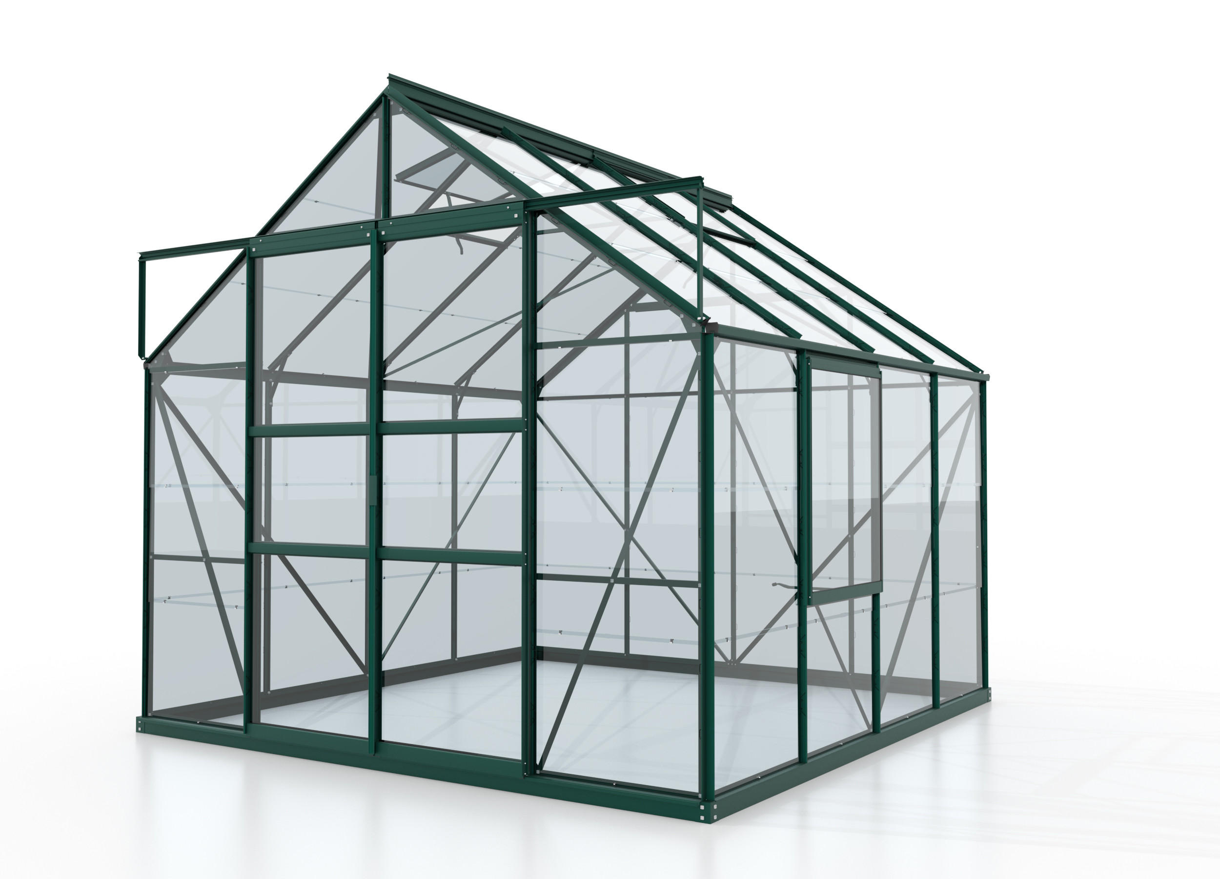 GEWÄCHSHAUSBAUSATZ - Grün, Basics, Glas/Kunststoff (257/231,8/258cm)