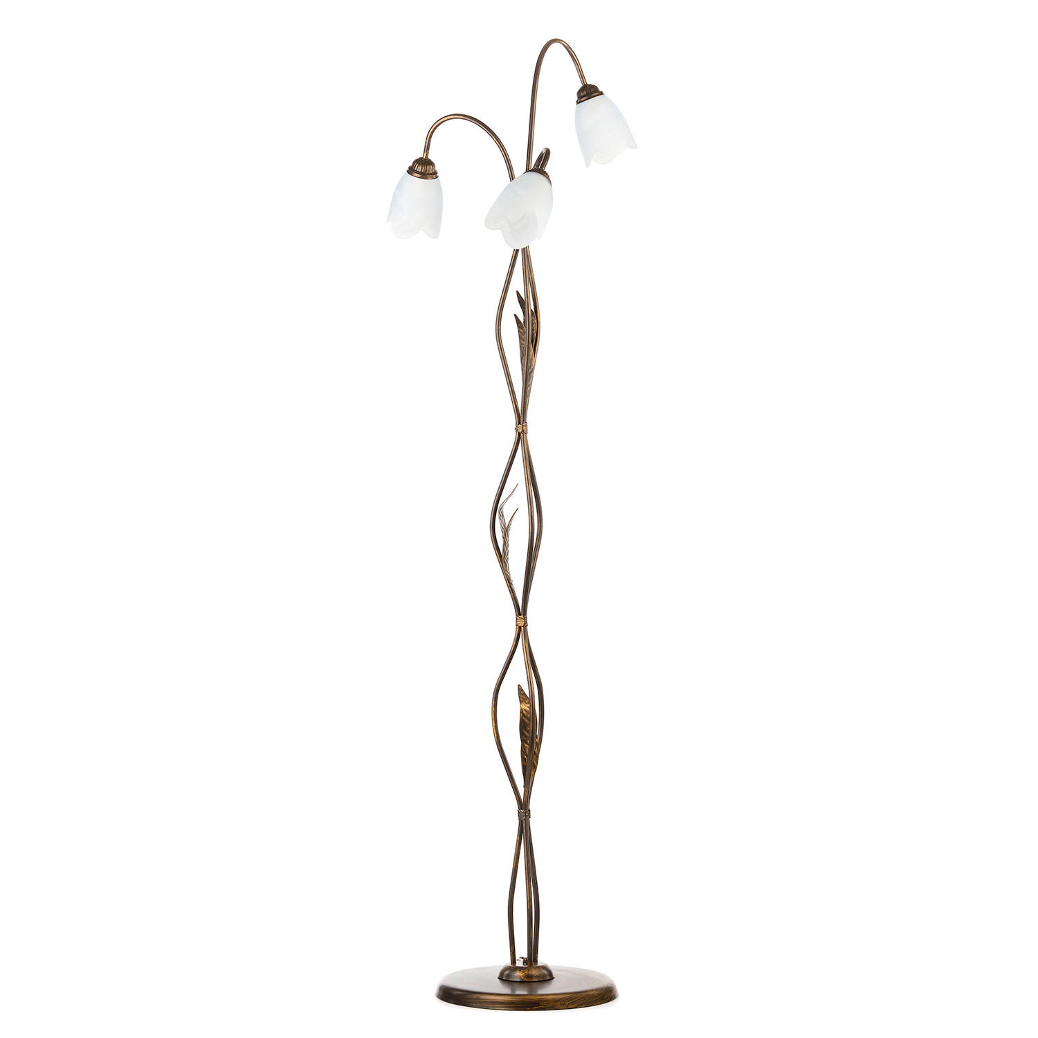 STEHLEUCHTE 52/52/168 cm Vintage, Landhaus  - Bronzefarben, KONVENTIONELL, Glas/Metall (52/52/168cm)