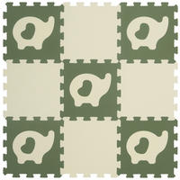 PODLAHOVÉ PUZZLE - zelená/béžová, Basics, plast (30/30/1cm) - My Baby Lou