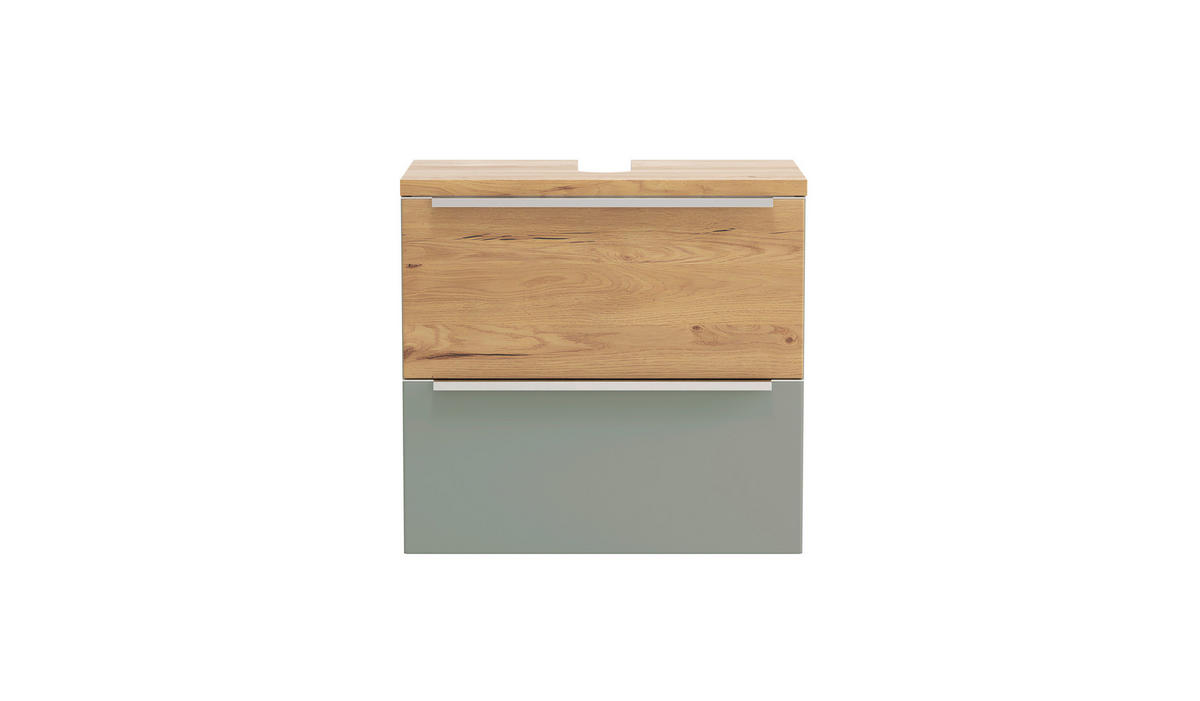 WASCHBECKENUNTERSCHRANK 60/54/35 cm  - Schilfgrün/Wildeiche, Trend, Holzwerkstoff/Metall (60/54/35cm) - Held