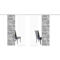 FLÄCHENVORHANG  4 Stück  halbtransparent   60/245 cm  - Anthrazit/Weiß, Design, Textil (60/245cm)