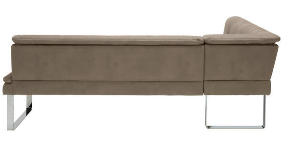 ECKBANK 154/213 cm  in Taupe, Chromfarben  - Taupe/Chromfarben, Design, Textil/Metall (154/213cm) - Novel