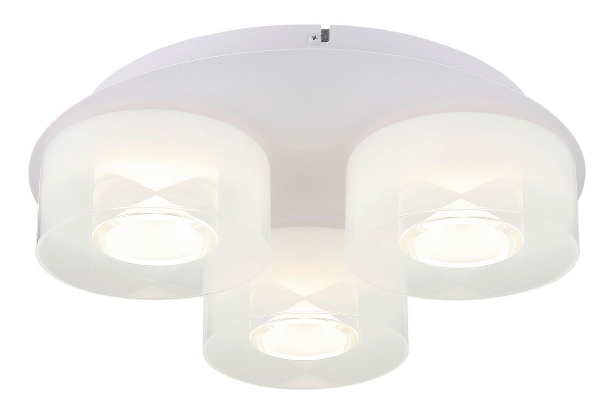 DECKENLEUCHTE 38/11,5 cm   - Opal/Weiß, Design, Glas/Kunststoff (38/11,5cm) - Collet's Monde
