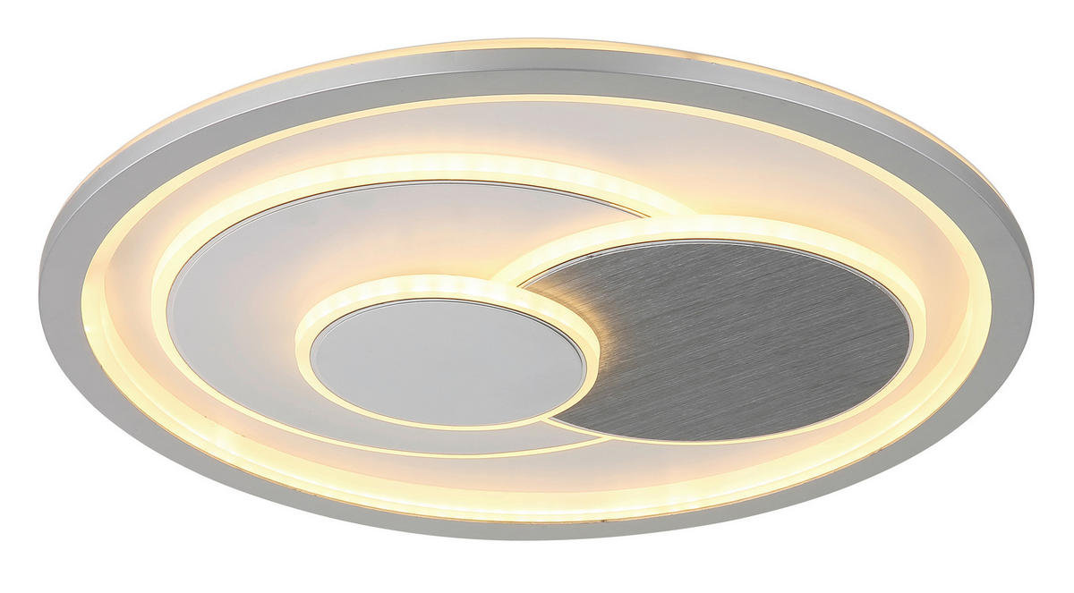 LED-DECKENLEUCHTE 48/5,7 cm   - Silberfarben/Weiß, Design, Kunststoff/Metall (48/5,7cm) - Globo