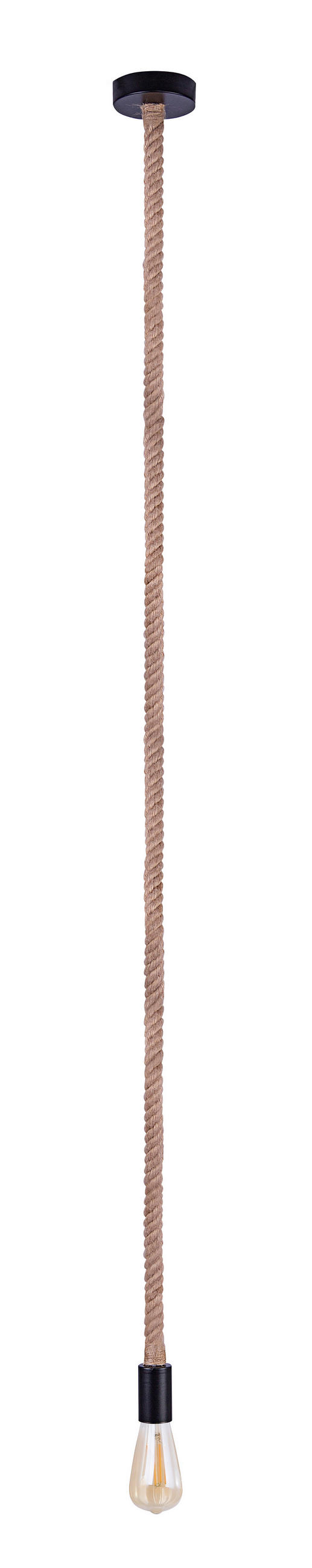 LAMPĂ SUSPENDATĂ 6/166 cm  - maro/negru, Natur, materiale naturale/metal (6/166cm) - Globo