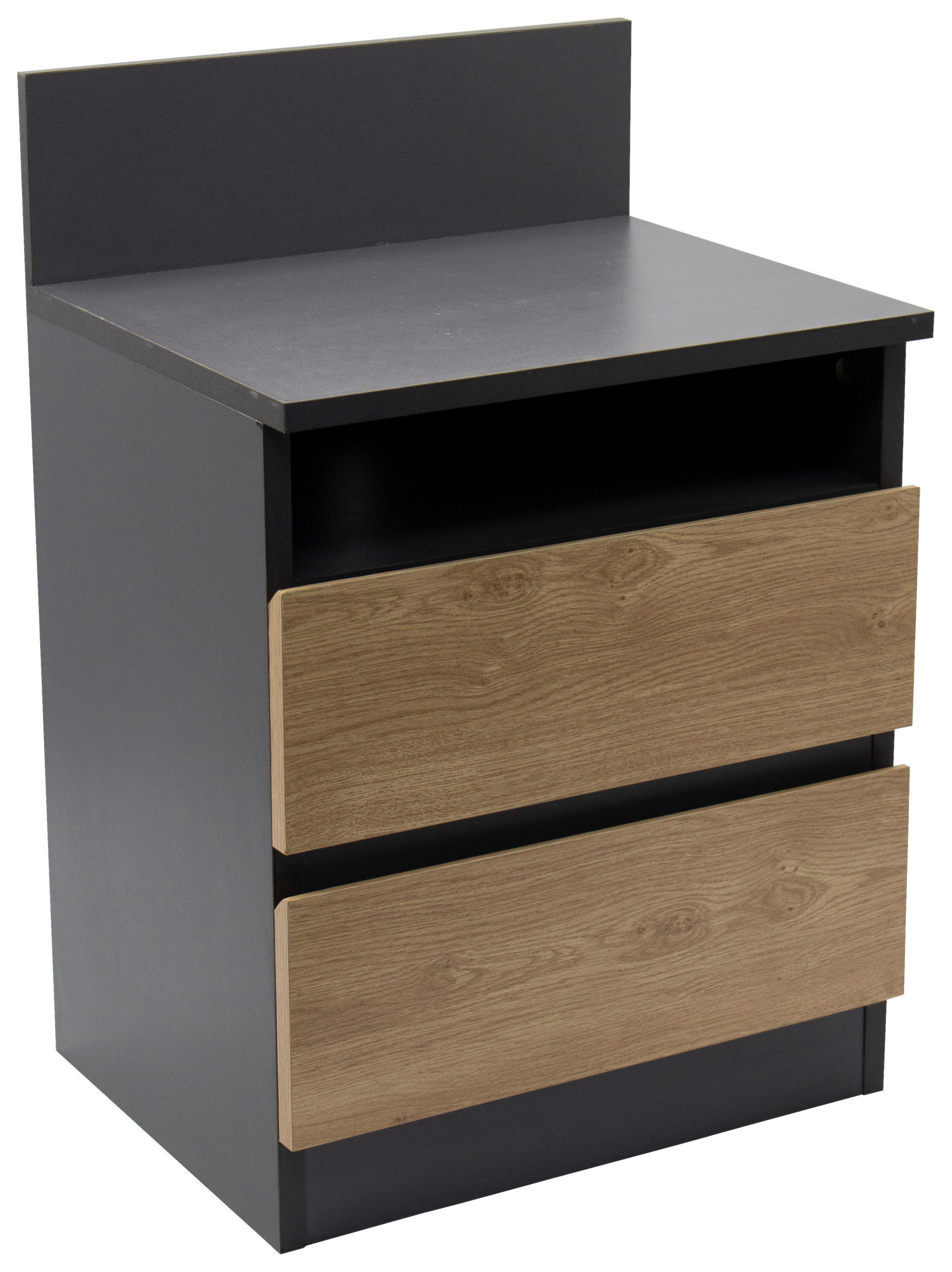 NACHTSCHRANK 39,7/59/32 cm, Anthrazit, Eiche Artisan,  - Anthrazit/Eiche Artisan, Basics, Holzwerkstoff (39,7/59/32cm) - Boxxx