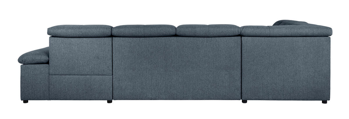 WOHNLANDSCHAFT in Dunkelblau  - Dunkelblau/Grau, Design, Textil/Metall (215/328/173cm) - MID.YOU