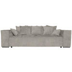 BIGSOFA  in Flachgewebe Creme  - Chromfarben/Creme, KONVENTIONELL, Textil/Metall (256/68/122cm) - Carryhome