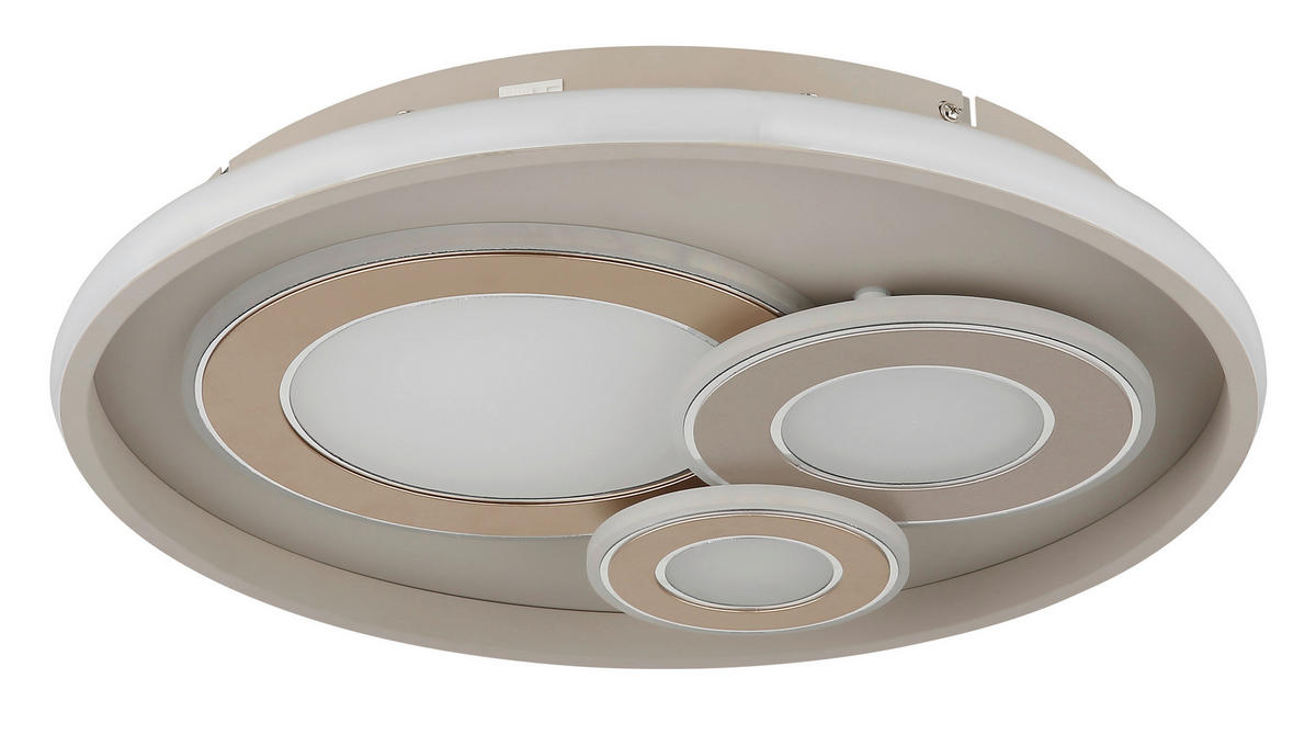 LED-DECKENLEUCHTE Jena 42/6,5 cm  - Sandfarben/Champagner, Design, Kunststoff/Metall (42/6,5cm) - Globo