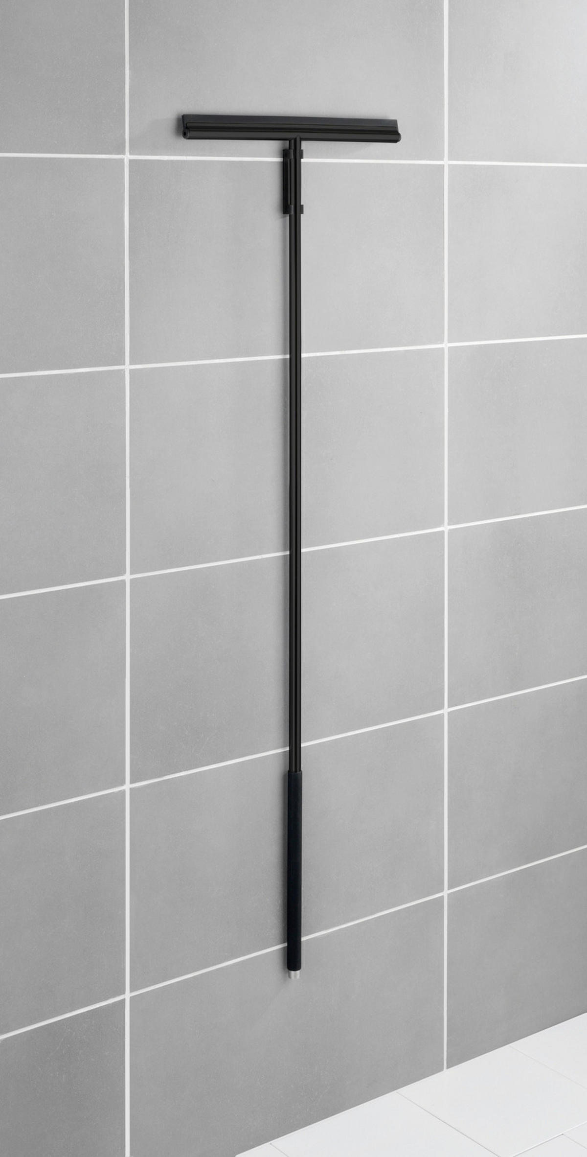 BODENWISCHER ROSOLE  - Schwarz, Basics, Kunststoff/Metall (40/133/3cm) - Wenko