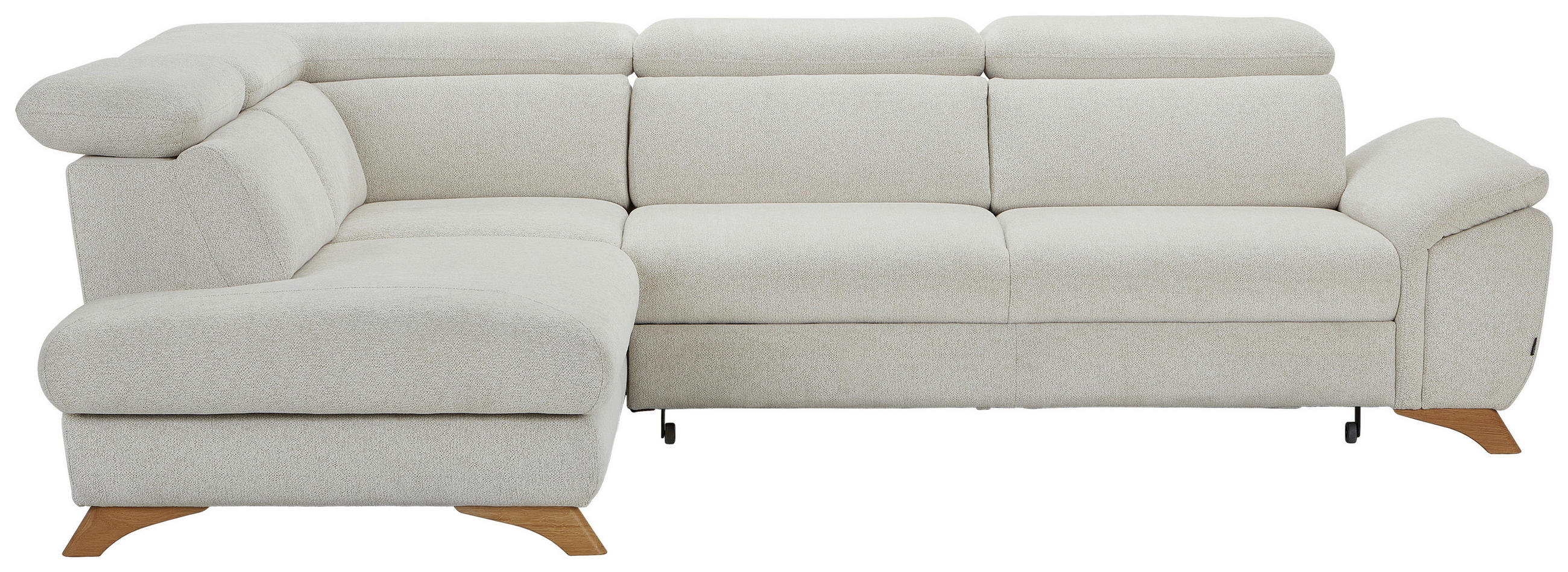 ECKSOFA MERCURY Creme Chenille  - Eichefarben/Creme, MODERN, Holz/Textil (212/287cm) - Valnatura