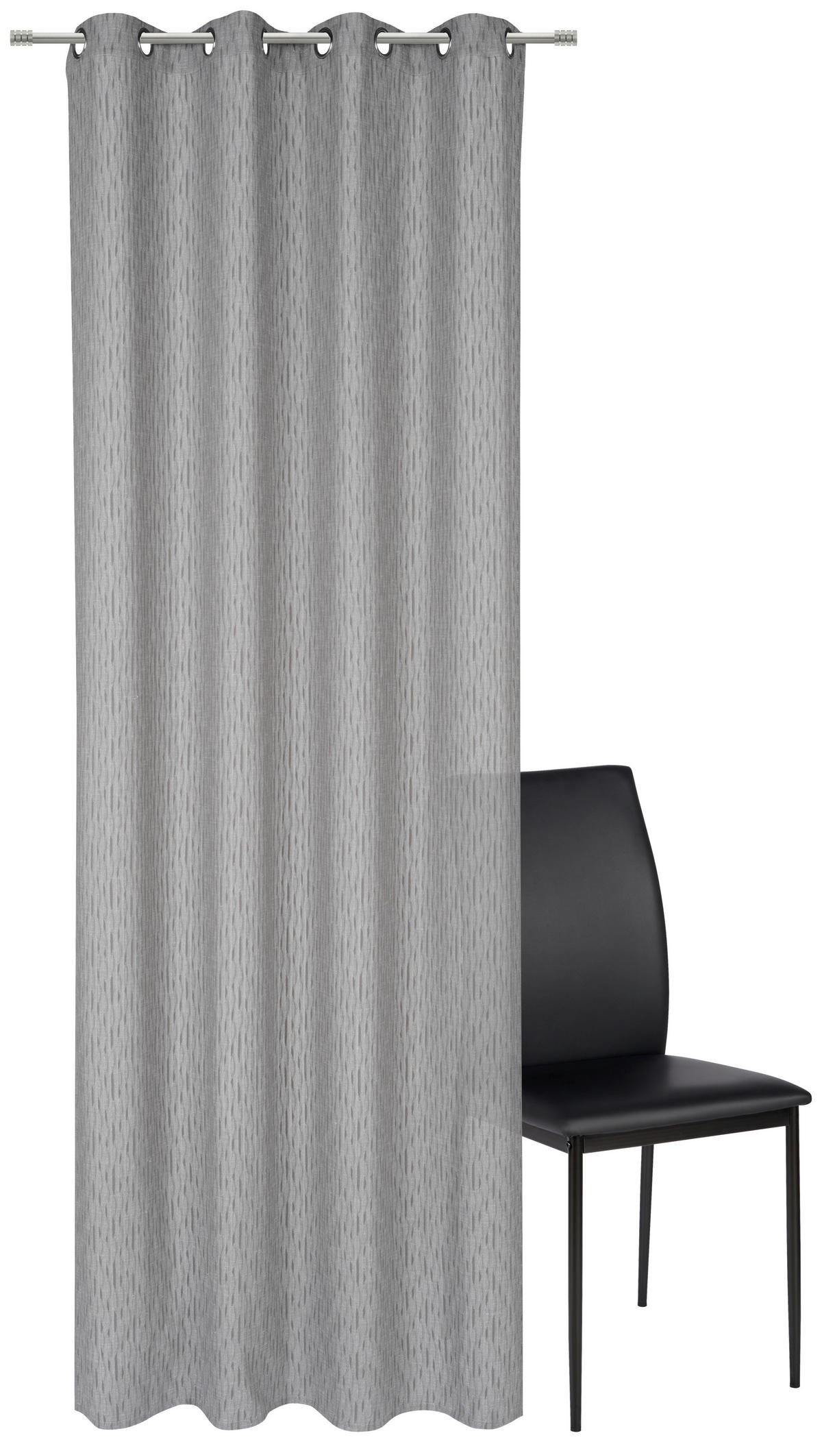 ZAVESA Z OBROČKI  pol prosojno   140/280 cm  - siva, Design, tekstil (140/280cm) - Esposa