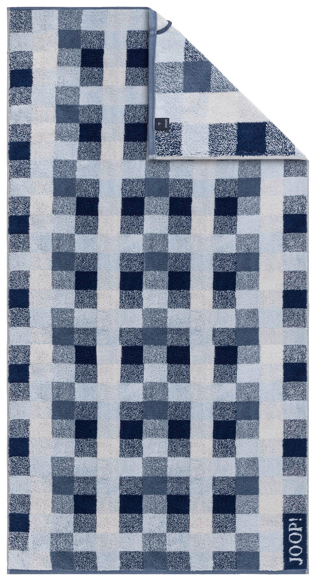 DUSCHTUCH VIBE KARO 80/150 cm  - Blau, Basics, Textil (80/150cm) - Joop!