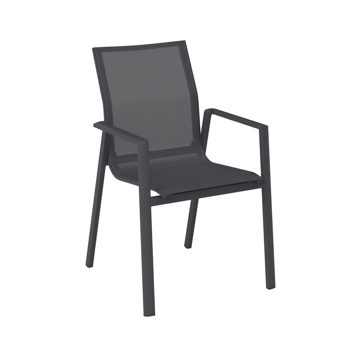 STAPELSESSEL Aluminium Dunkelgrau  - Dunkelgrau, MODERN, Textil/Metall (56.6/88.5/61.5cm) - Ambia Garden