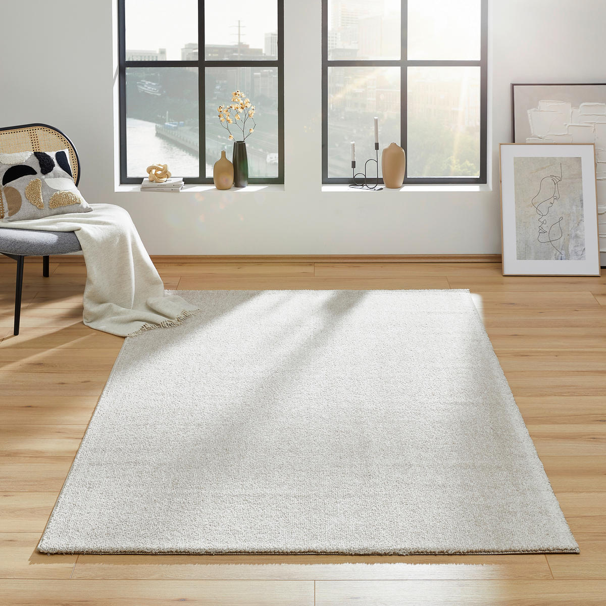 TKANÝ KOBEREC, 66/140 cm, bílá - bílá, Basics, textil/plast (66/140cm) - Novel