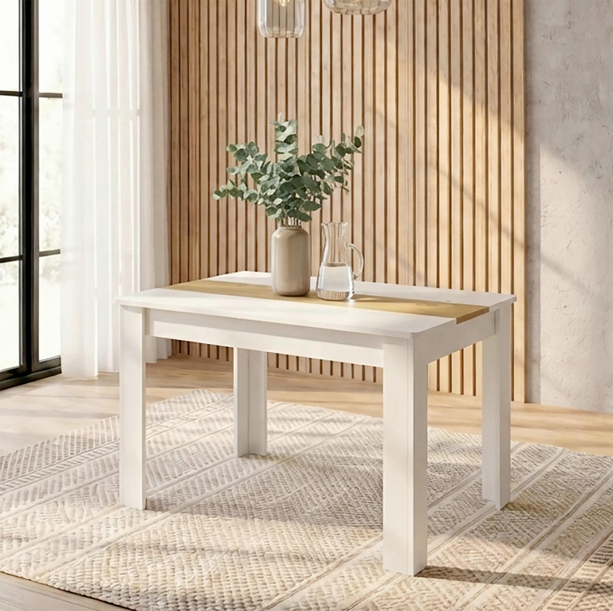 ÉTKEZŐASZTAL - méztölgy színű/fehér, Modern, faalapú anyag (115/80/75cm) - MID.YOU
