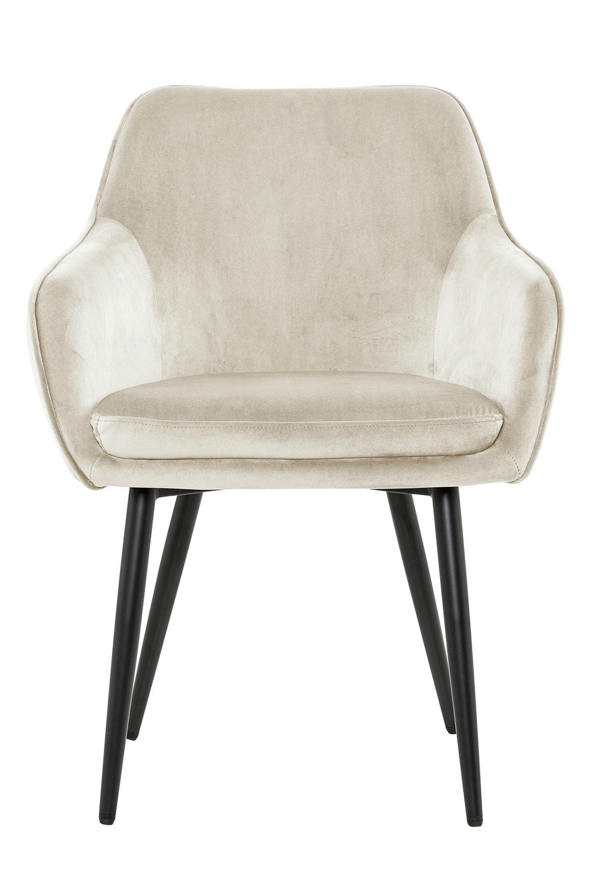 ARMLEHNSTUHL  in Samt  - Creme/Schwarz, MODERN, Textil/Metall (61/85/60cm) - Livetastic